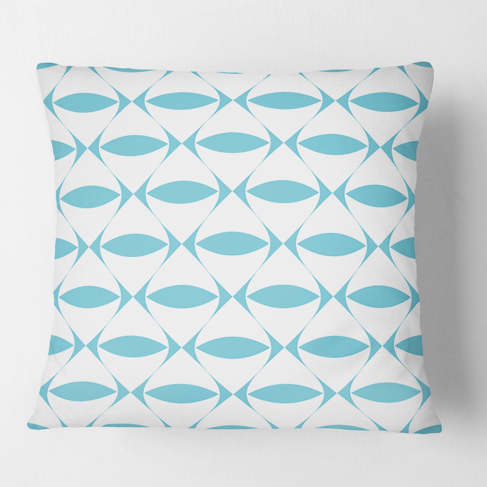 Designart Abstract Retro Geometrical Design III' Mid-Century Modern Throw Pillow - 18x18