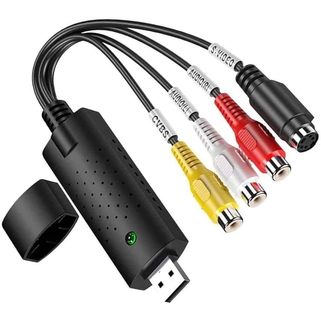 CARYWON Capturadora de Video USB 2.0 Captura de Video y Audio con Cable de Transferencia USB 2.0, VH