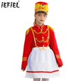 thumbnail image 2 of Disfraz de equipo de trompeta de tambor para niñas, uniforme de guardia de Honor, actuación de banda principal, trajes de Cosplay, Top con falda y gorro, conjunto de marcha, 2 of 5