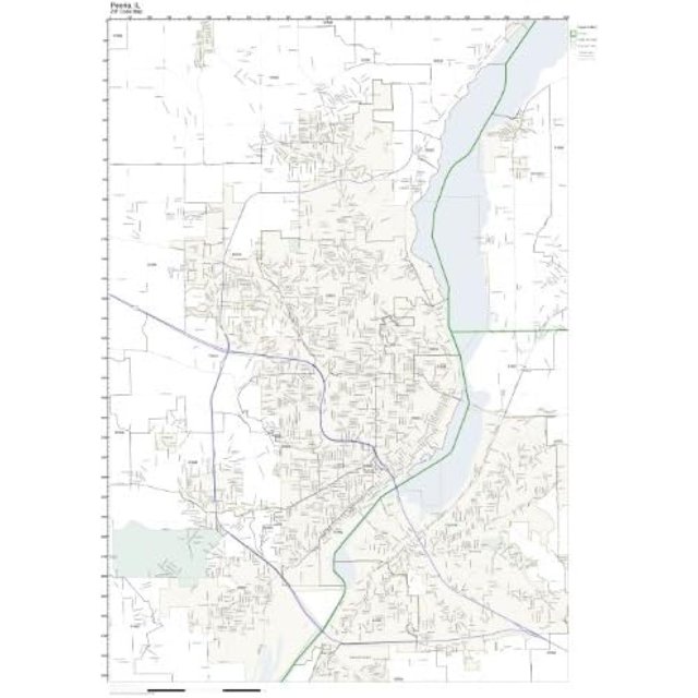 ZQRPCA Zip Code Wall Map of Peoria, IL Zip Code Map Not Laminated