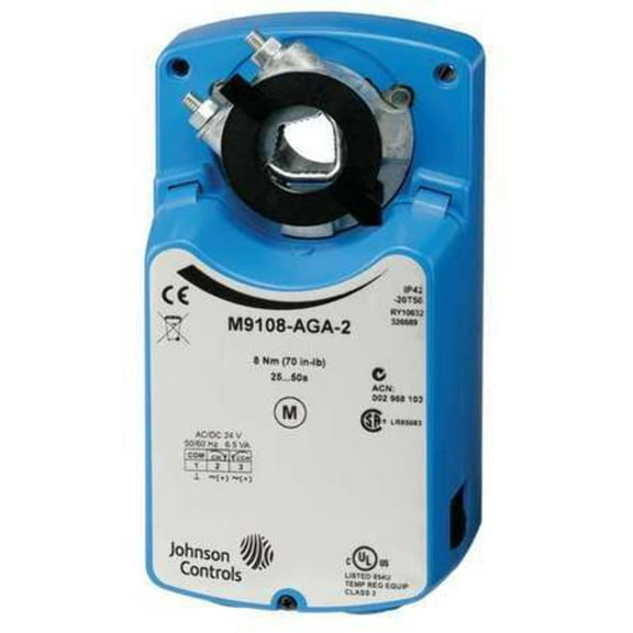 Johnson Controls M9108-GGA-2 24 VAC Proportional Non-Spring Return Rotary Actuator (70 lb-in), replacement for M9106-GGA-2