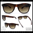 thumbnail image 2 of Rubberized Matte Tortoise Iconic Classic Horn Rim Hipster Sunglasses [Gradient Brown], 2 of 8