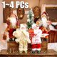 thumbnail image 2 of ~ 4 piezas de muñeco de Papá Noel, regalo de Navidad para niños, decoraciones para árboles de Navidad 2024, suministros para fiestas en el hogar, figuras decorativas, 2 of 5