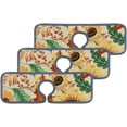 thumbnail image 2 of SKYSONIC Faucet Absorbent Mat 2 Pcs Retro Sunflowers with Maple Leaves Kitchen Faucet Splash Catcher Washable Counter Drying Pads Behind Faucet for Kitchen Bathroom, 2 of 7