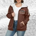 thumbnail image 3 of Zip Up Hoodies Women for Women Christmas Snowflake Print Sherpa Lined Jacket Winter Warm Fleece Casual Holiday Coat, 3 of 4