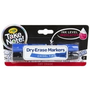 Crayola 2020839 Take Note Dry Erase Markers with Chisel Tip, Blue & Black - Set of 2