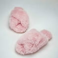thumbnail image 2 of Flora Nikrooz Women's Soft & Comfortable Faux Fur Crossband Slipper (Pale Pink, S(5-6)), 2 of 2