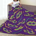 thumbnail image 6 of Pofeuu Carnival Masks and Beads Print Ultra-Soft Micro Fleece Blanket,for Bed Or Sofa,All Season Throw Blankets Flannel Blanket-60"x50", 6 of 7