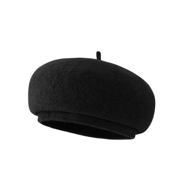 SikaFu New Pure Color Wool Folding Edge Berets Fashion Version Of Fashion Hat Autumn And Winter Ladies Casual Pullover Hat