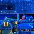 thumbnail image 5 of HESHENG 13FT 120 LED Icicle Lights Outdoor Waterproof Christmas Blue Lights with 30 Drops for Wedding Party Holiday Christmas Indoor Decorations, 5 of 10