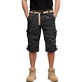 thumbnail image 4 of Zimjoy Men's Tactical Cargo Shorts Waterproof Multi Pocket Knee-Length Shorts Tactical Elastic Back Waist Velcro Tabs Ripstop Workwear, Black 2XL, 4 of 4