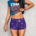 thumbnail image 3 of Balery blue purple Snowflake Pantalones cortos de entrenamiento estampados para mujer, sin costuras, ajustados, para gimnasio, yoga, correr, deportes, ejercicio activo, fitness.-X-Large, 3 of 8