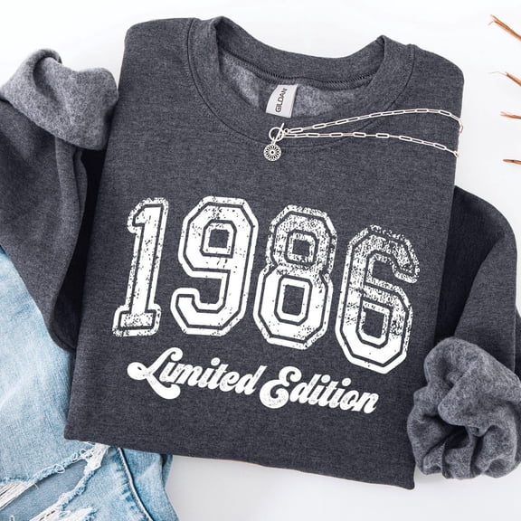 1986 Limited Edition Crewneck Sweatshirt: Vintage 80S Birthday Tshirt All Size S-5XL