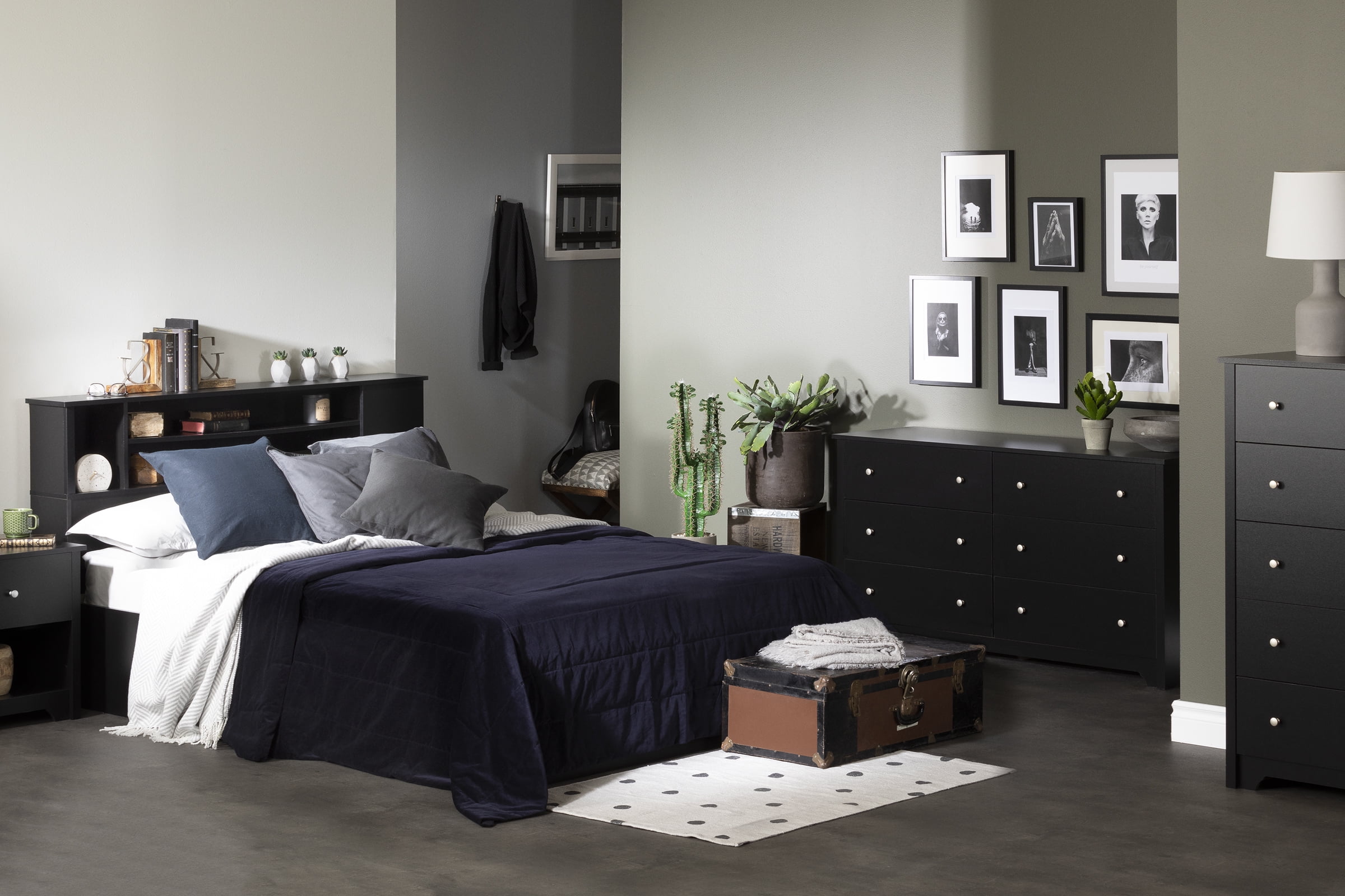 South Shore Vito 6-Drawer Dresser for Adult, in Pure Black