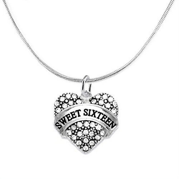 Sweet Sixteen, Genuine Austrian Cut Crystal Heart, The Perfect Gift On A Adjustable Cable Chain Necklace, Hyperallergenic-Safe, No Nickel, Lead, Or Cadmium In The Metal ©2015
