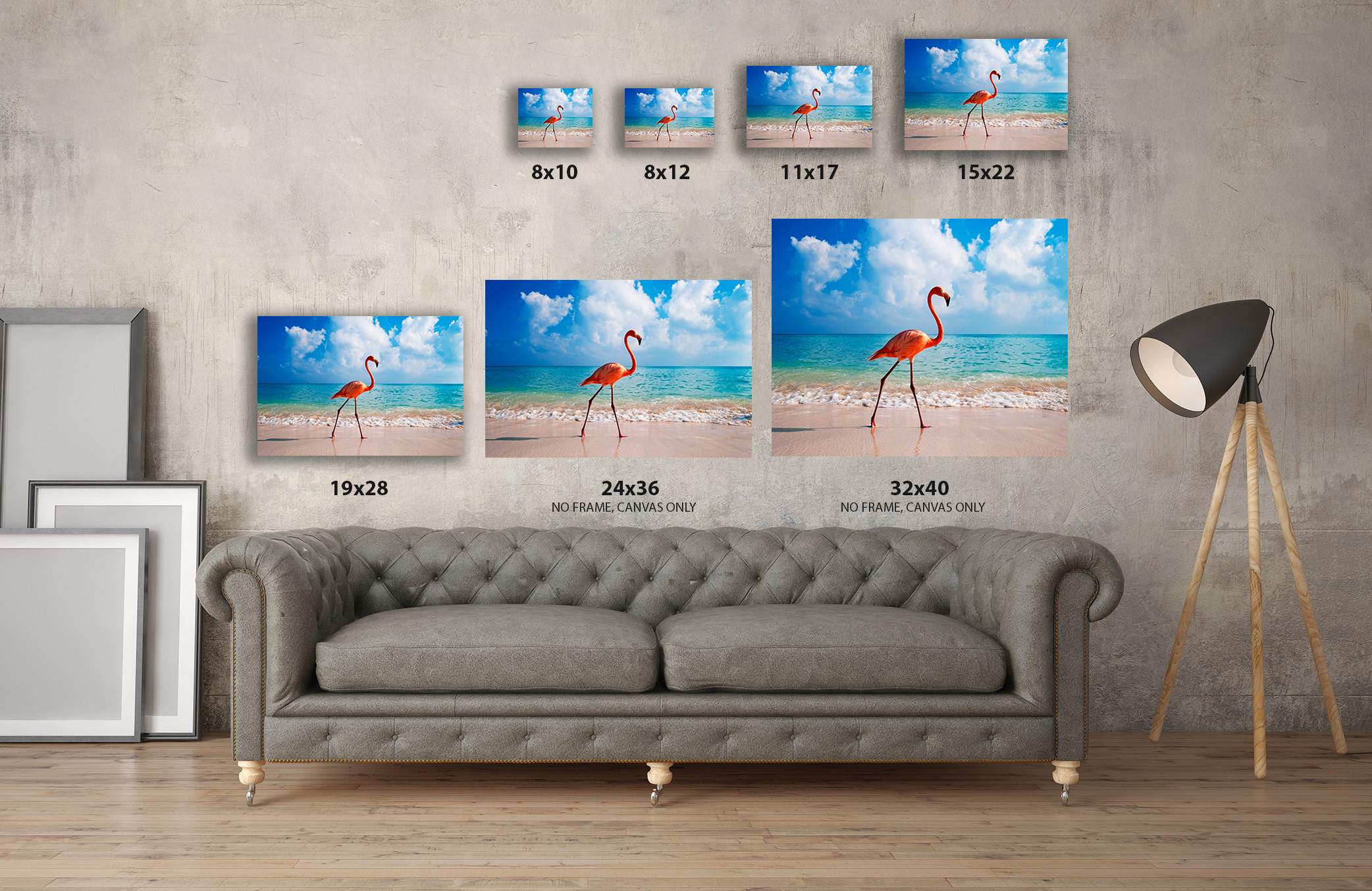 Awkward Styles Flamingos Illustration Pink Room Wall Art Beach Decals Room Decor Sea Room Decorations Flamingo Room Wall Decor Flamingo Canvas Decor Ideas Ready to Hang Picture Home Decor Ideas - image 3 of 7