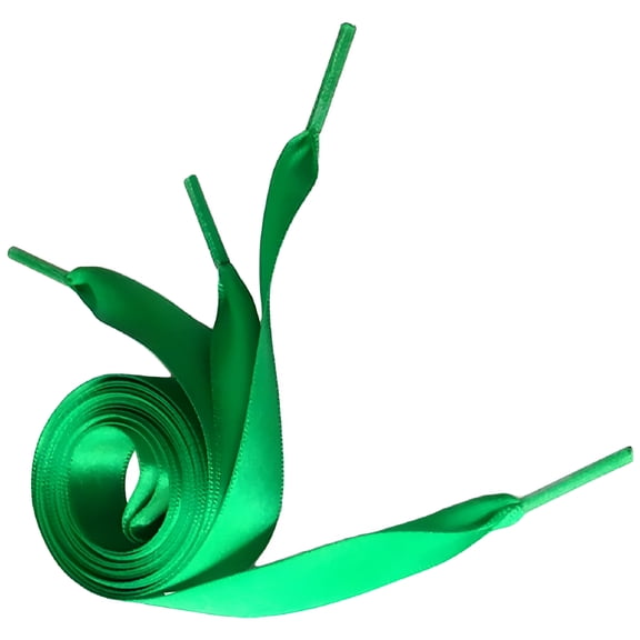 VANIDO 0.7M Silk Ribbon Shoelaces 2pcs Flat Shoestrings for DIY Shoe Decoration Grass Green