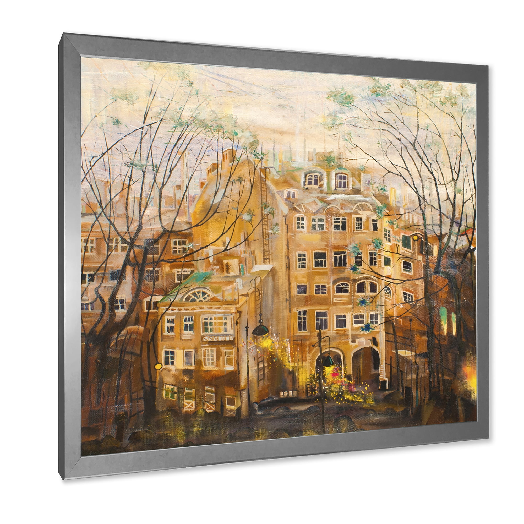 Designart 'Russian City Yard Landscape' Traditional Framed Art Print