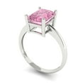 thumbnail image 2 of Clara Pucci 14K White Gold 2.5ct Pink Solitaire Ring for Women, 2 of 8