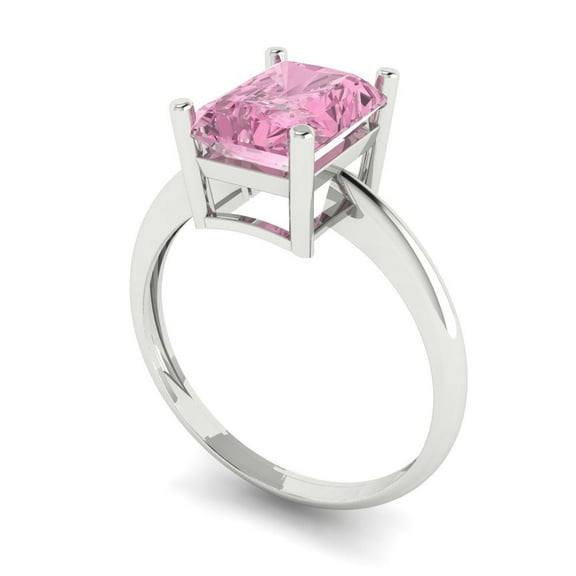 2.1ct Heart Cut Pink Tourmaline 14k White Gold Engraving Statement Bridal Wedding Designer Ring Size 8.75