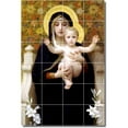 thumbnail image 1 of Ceramic Tile Mural-William Bouguereau Mother Child Painting 50. 24" w x 36" h using (24) 6 x 6 ceramic tiles, 1 of 3