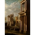 thumbnail image 2 of Leonardo Coccorante 11x14 Black Ornate Wood Framed Double Matted Museum Art Print Titled: Exterior View of Buildings, 2 of 5