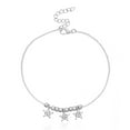 thumbnail image 1 of Bracelets Anklets Forme Étoile Ajustable avec Strass Style Simple Accessoire de Mode Pendentif Suspendu Cheville pour Femmes Argent, 1 of 6