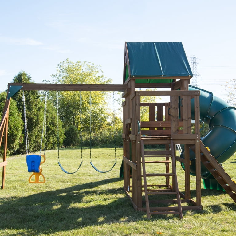 Swing-N-Slide　ブランコ USA　ベランダ　ウッドデッキ　庭 Children's Outdoor Swing-N-Slide Tellico Terrace Wooden Playset
