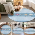 thumbnail image 5 of Round Rug 7Ft Washable Non-Slip, Coastal Blue Striped Circle Area Rugs for Living Room Bedroom, Ocean Sea Summer Starfish Coral Shells Indoor Floor Mats Carpet Runner for Home Decor Aesthetic, 5 of 8
