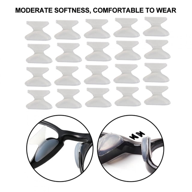 20 Pares de Almohadillas Antideslizantes para Gafas, Almohadillas de Silicona Adhesivas de Nariz Suave para Gafas de Sol y Lentes para Gafas EOTVIA AE3435