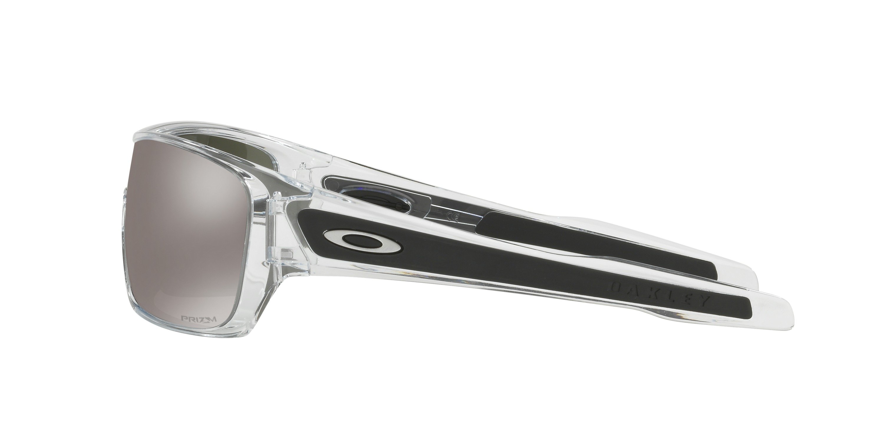Oakley Men's OO9307 Turbine Rotor Rectangular Sunglasses, Polished Clear/Prizm Black Polarized, 32 mm