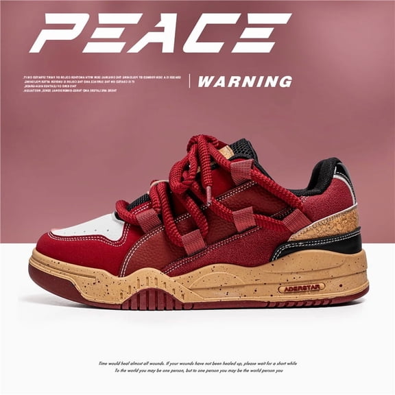 2026 New Men's Spring Niche Design Sneakers Burgundy Trendy Style Versatile Casual Sports Outdoor Walking Shoes | All Season