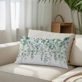 thumbnail image 3 of Eucalyptus Leaves Throw Pillow Cover, Pillowcase Protectors with Zipper, Breathable Decorative Lumbar Pillow Case Cover, Teal Botanical Summer Weeping Pillow Shams for Couch Sofa 16x24Inch, 3 of 8