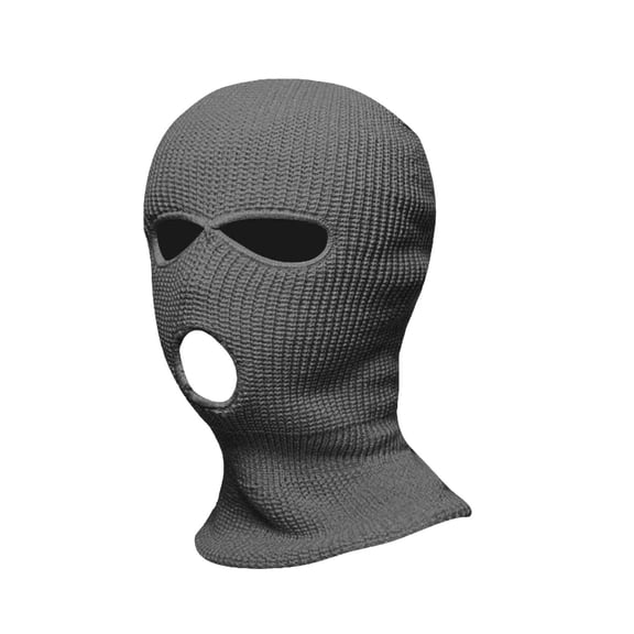 XIAOCHA Wind‑Blocking Fall‑Winter Balaclava for Men,3‑Hole Knit Beanies,Ski Outdoor Headwear,Dark Gray