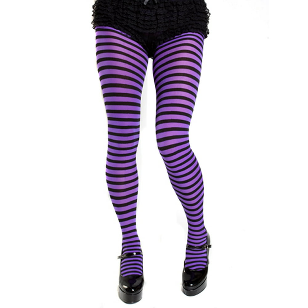 plus size green and black striped tights