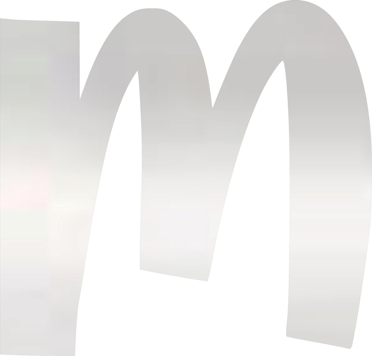 Acrylic Letter M Icebold, 6'' Tall Clear Acrylic Alphabet Letters