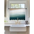 thumbnail image 3 of Sheer Curtains 45 Inch Length, Blue Beach Gradient Semi Sheer Curtains Light Filtering Window Treatment, Boho Sea Waves Ombre Abstract Privacy Voile Drapes for Living Room Bedroom 52x45 Inch, 3 of 7