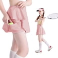thumbnail image 2 of VNKIDY Girls Kids Solid Color High Waist Flared Athletic Skirt With Built In Shorts For Toddlers Summer Daily Wear Casual Outings Playful Outdoor Activities Trendy Skirt, 2 of 5