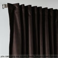 thumbnail image 4 of 3S Brother's Solid Luxury Matte Velvet Soft Curtains Set of 2 Panels Hanging Back Tap & Rod Pocket Home Décor Bedroom Kitchen Office Windows Room Darkering ( Brown-52"x84"), 4 of 6