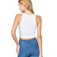 thumbnail image 2 of ShezPretty Women's Basic Sleeveless Halter Neck Tank Crop Top (Small, White), 2 of 5