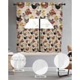 thumbnail image 2 of Farmhouse Rooster Swag Kitchen Curtains Sets for Windows 24 Inch Length, Vintage Watercolor Flowers Wood Grain Short Window Curtain Panels Swags Valances and Tiers 3 Piece Set for Cafe/Dining Room, 2 of 5