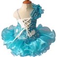 thumbnail image 2 of Jenniferwu G171-2 Infant Toddler Baby Newborn Little Girl's Pageant Party Birthday Dress Aqua Size 12-18M, 2 of 3