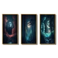 thumbnail image 2 of Designart "Graceful Midnight Forest Full Moon Magic III" Forest Framed Wall Art Set Of 3 - Blue Traditional Frame Canvas Set For Living Room Decor, 2 of 6