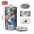 thumbnail image 4 of 20oz Coffee Tumblers Pioneer Flower Floral Print Pattern Stainless Steel Vacuum Insulated Travel Tumbler Coffee Cups Mug with Lid and Straw with Cleaning Brush for Cold & Hot Drinks, 4 of 5