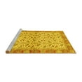 thumbnail image 2 of Ahgly Company Machine Washable Indoor Round Oriental Yellow Traditional Area Rugs, 7' Round, 2 of 4