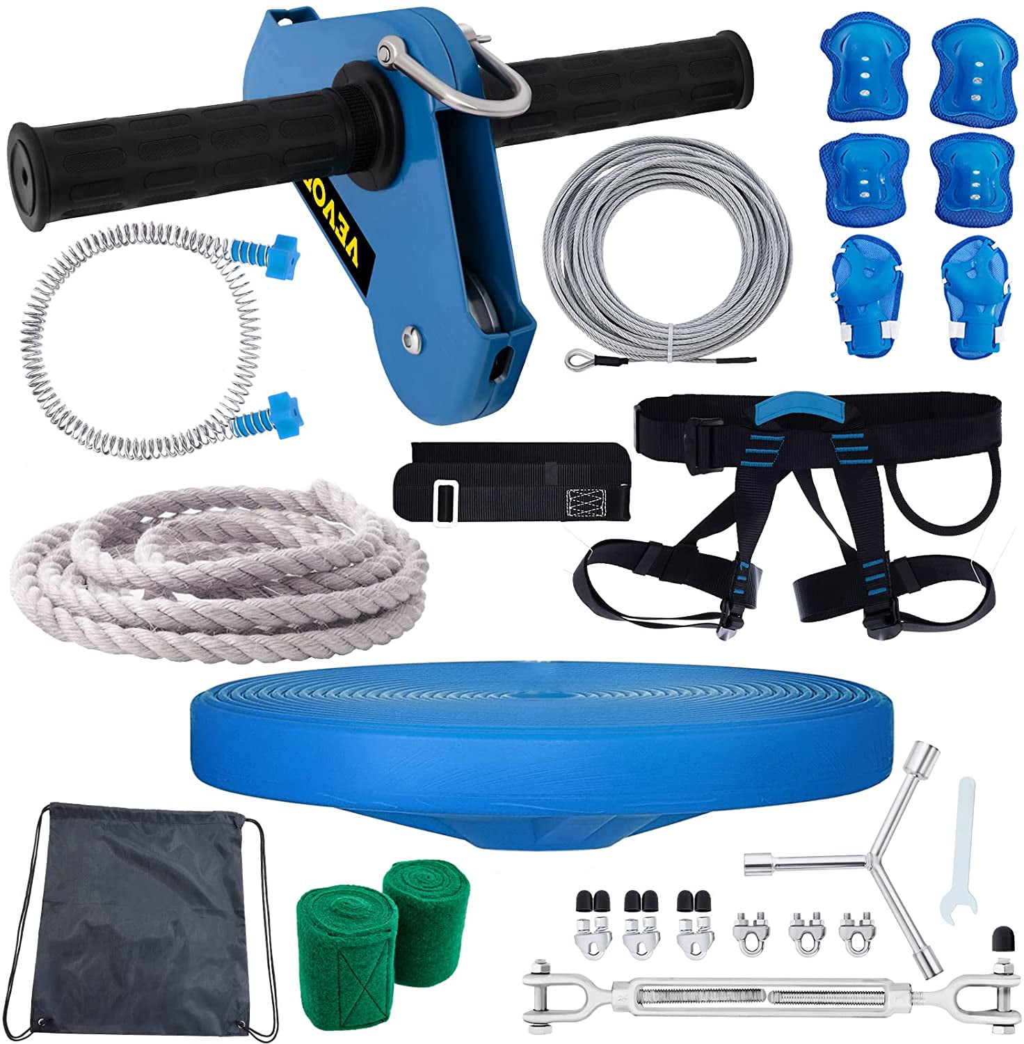 VEVOR Zip line Kits for Backyard 80ft, Zip Lines for Kid and Adult ...