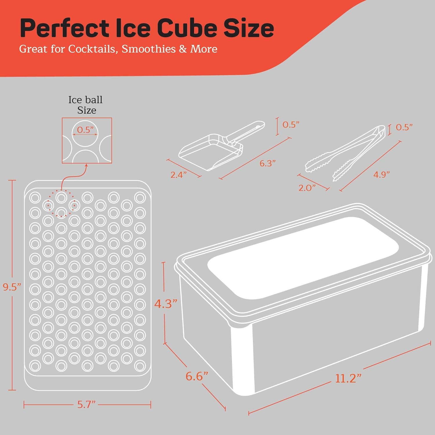 Emporio Kitchen Round Ice Cube Tray 1 Pack with Lid & Tongs,Stackable Mold, Makes 104 Ice Balls, Quick-Release, Maker for Whiskey & Cocktails, Pink