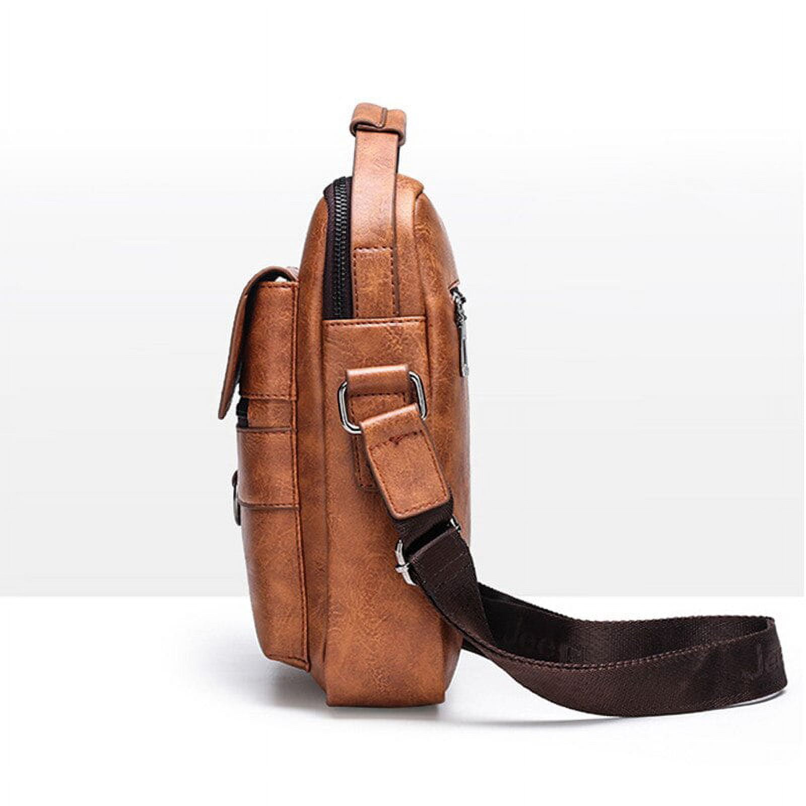 JUYGO Men Leather Shoulder Bags Man Business Crossbody Bags For IPAD Air Mini Male Leather Handbag Small Briefcase Men's Messenger Bag