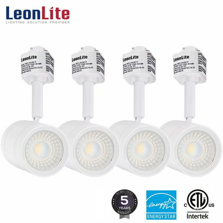 LEONLITE 8.5W LED White Track Light Head, 50W Equivalent, ENERGY STAR & ETL Certified, 2700 Soft White, 38 Degrees Beam Angle, for Accent Wall Art Exhibition Retail Lighting, Pack of