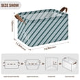 thumbnail image 7 of Yayeee Foldable Storage Basket for Shelves Set of 2 Waterproof Cloth Bins with Handles, Green Stripes Pattern, 7 of 7